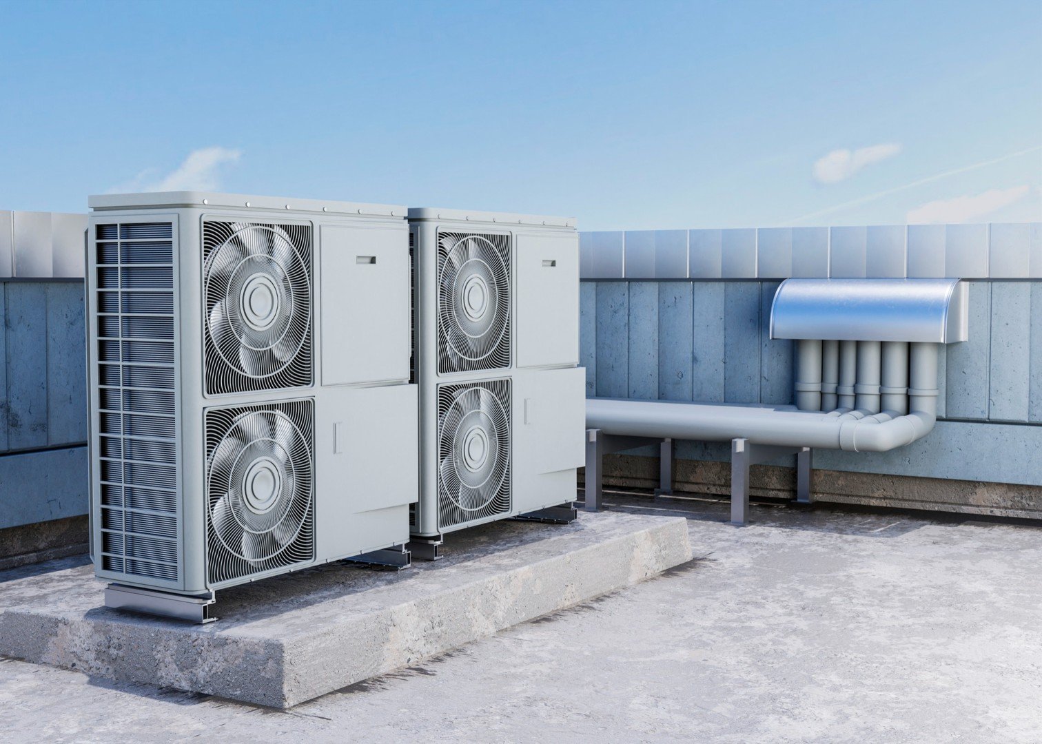 Equipos HVAC instalados en infraestructura técnica